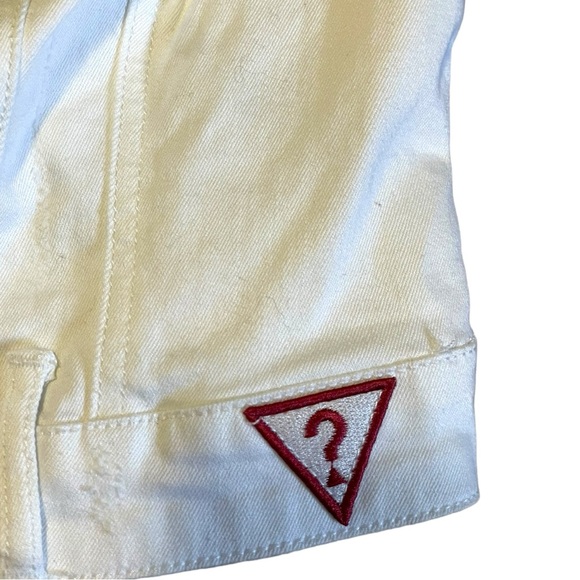 Guess Amery White Denim Vest Womens Small Distressed - Picture 5 of 12